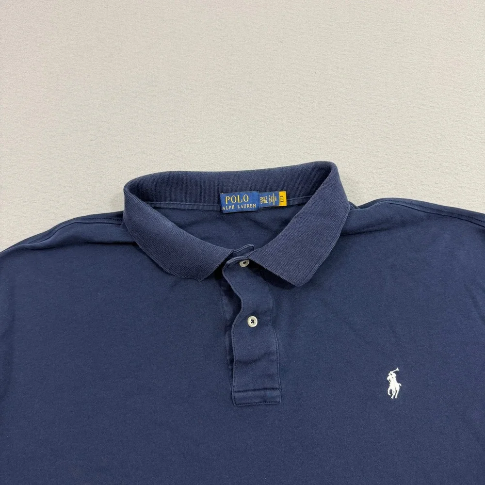 Polo Ralph Lauren Shirt Men's 2XLT Navy Blue Short Sleeve Classic Fit Pony Logo